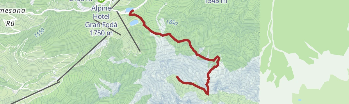 Route map: Skitour Piz da Peres